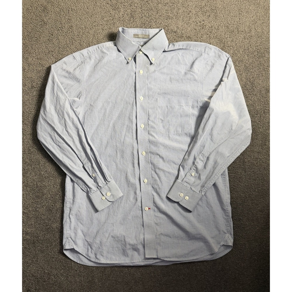 Daniel Cremieux Signature Collection Mens Blue Micro Check Cotton Shirt Size M